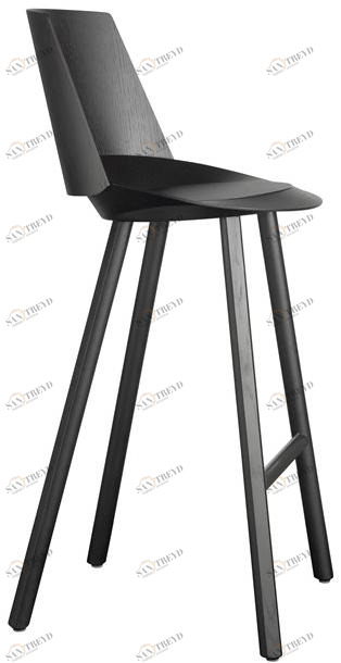 e15 Высокий деревянный табурет со спинкой  St10 