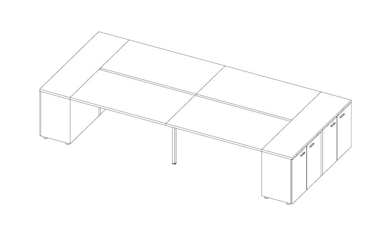 Модульный рабочий стол Quadrifoglio Group дизайн-офис ARCH-00061773 - Вид №11