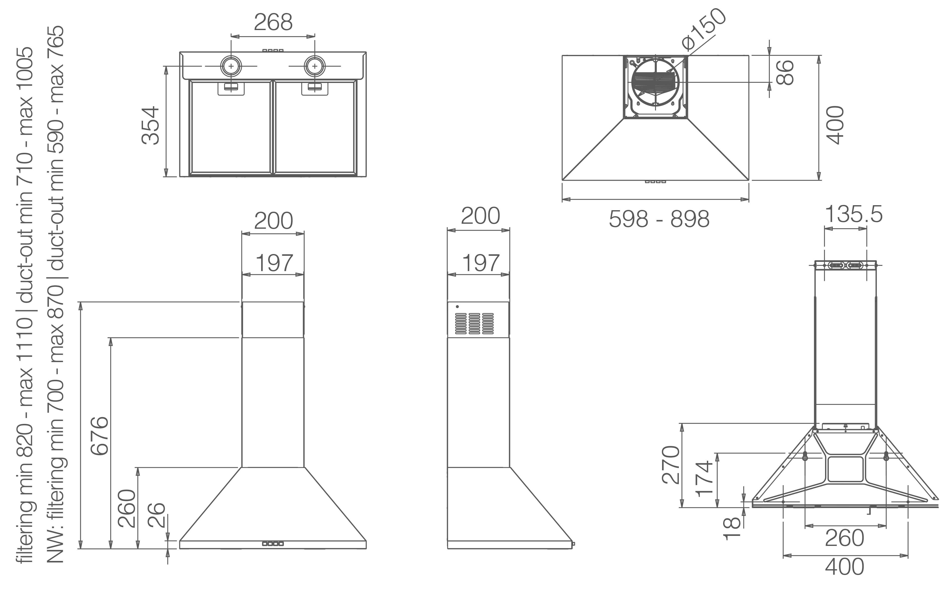 9226647 Вытяжка каминная Elica TAMAYA RAIL ANBR/A/90 черный/бронзовый STDN-0071863 - Вид №2