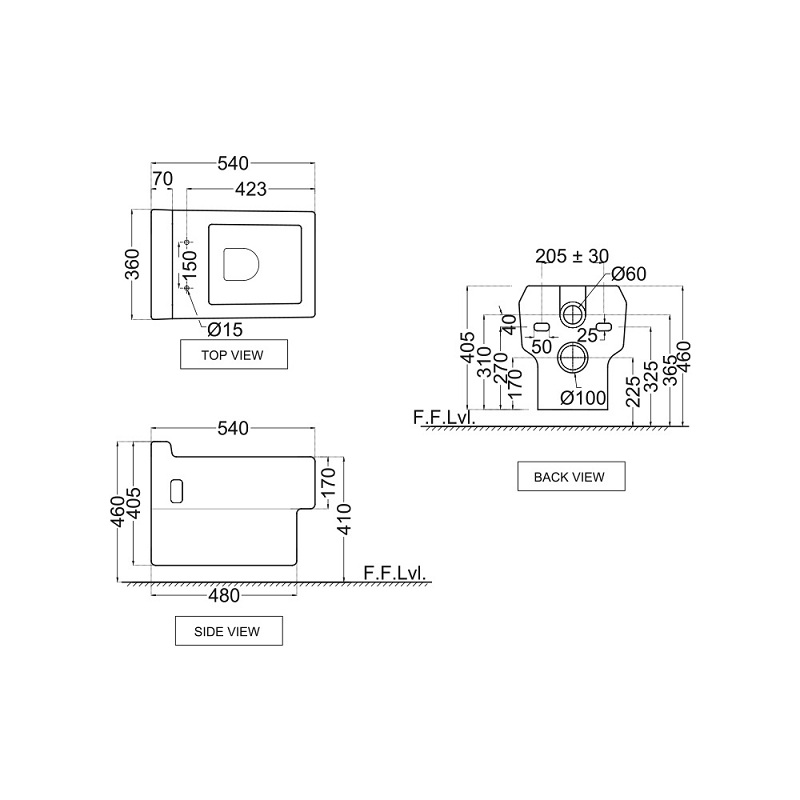 FNS-WHT-40951 Подвесной унитаз Jaquar Fonte Santreyd - Вид №1