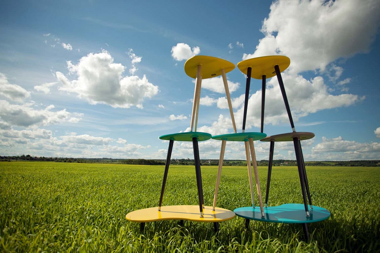 Кофейный столик с черными ножками темно-серый "Капля" WOODI  00-3966505 Серый  - Вид №5