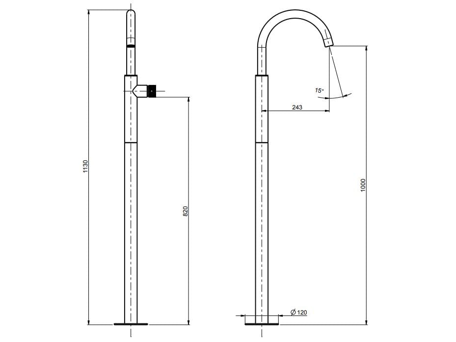 Однорычажный смеситель для раковины без стока Rubinetterie Frattini Pepe XLS ARCH-00135529 - Вид №6