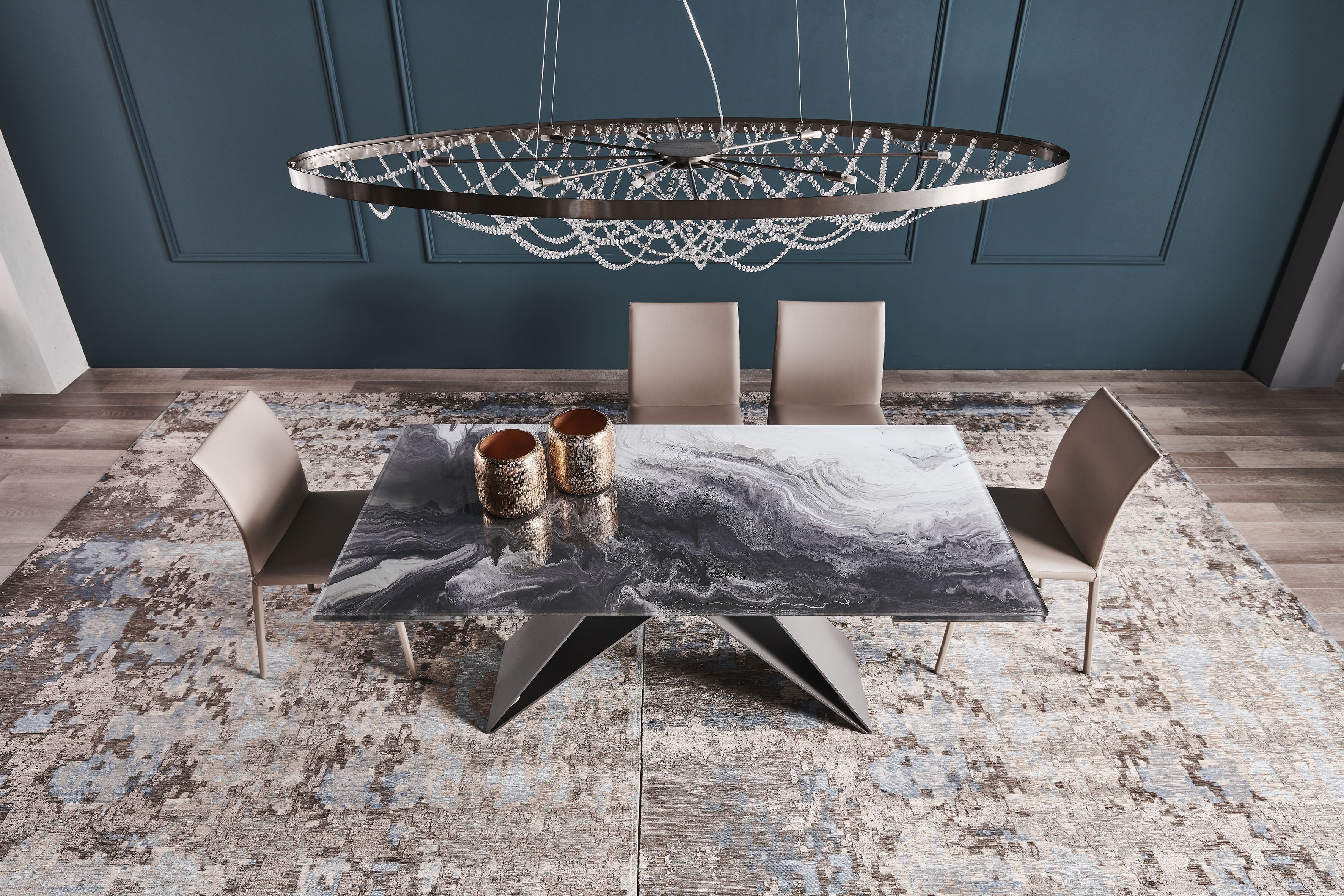 Прямоугольный выдвижной стол из стали и хрусталя Cattelan italia Premier ARCH-00064003 - Вид №6