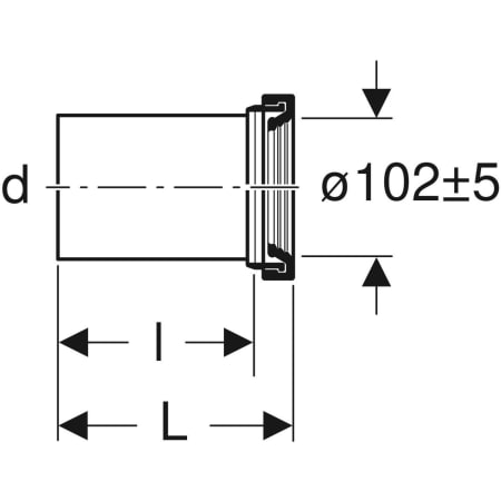 152.420.46.1 Соединительный патрубок Geberit с манжетой и защитной заглушкой Geberit  - Вид №2