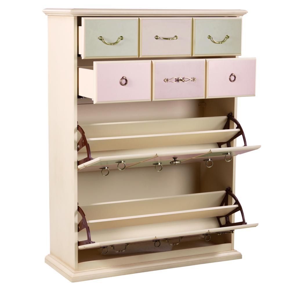 11294 Тумба для обуви Пандора 4 Айвори Акварель BOGACHO 4627138238936