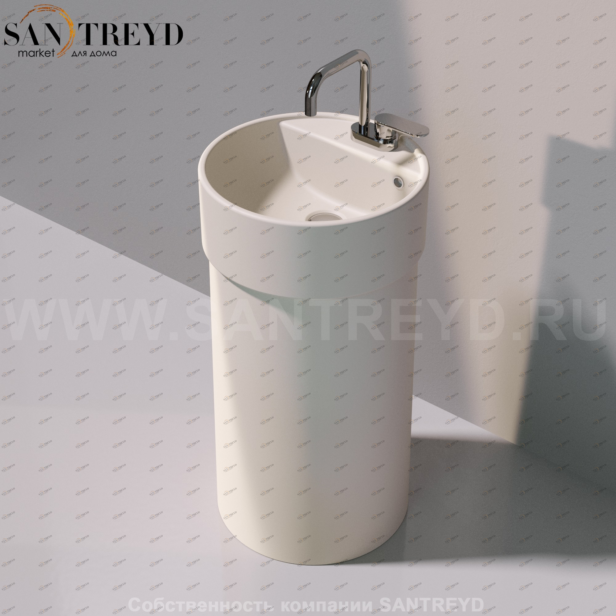 505042ACOLC9003 Напольная раковина стоящая круглая Ceramica Flaminia Twin