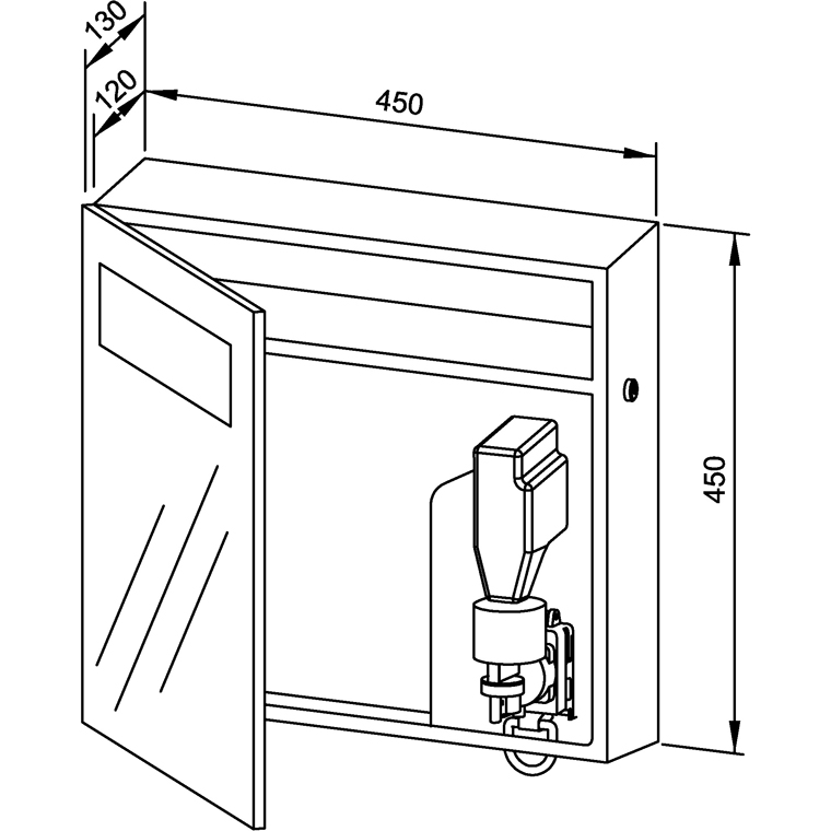 727852 Зеркальный шкаф комбинированный пенопластовое мыло/бумага WP600-5 WAGNER_EWAR Wagner Ewar  - Вид №1