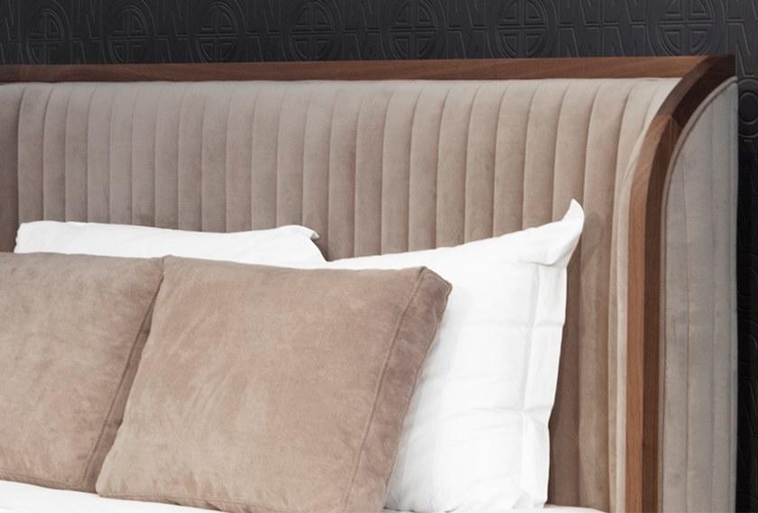 Mobi Двуспальная кровать из кожи с обитым изголовьем Manhattan sun-id-1400139 - Вид №2