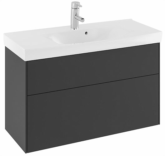 47434 IFO Sense тумба под умывальник с двумя ящиками, W = 600 мм, W1 = 622 мм, шпон черного дуба - Вид №9