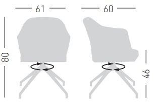 GABER Поворотный офисный стул с тканевой обивкой и подлокотниками Manaa sun-id-1363975 - Вид №2