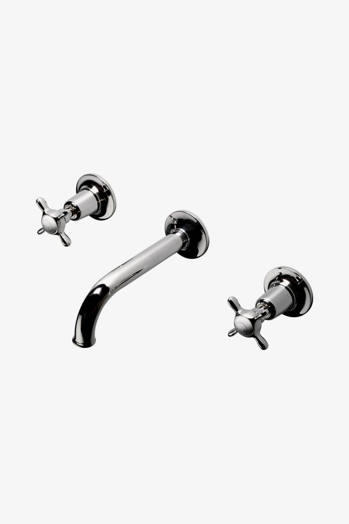 EALS46 Easton Classic низкопрофильный настенный смеситель для унитаза с тремя отверстиями, удлиненным изливом и металлическими поперечными ручками Waterworks 