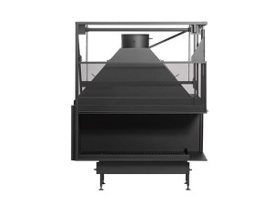 Дровяной угловой камин