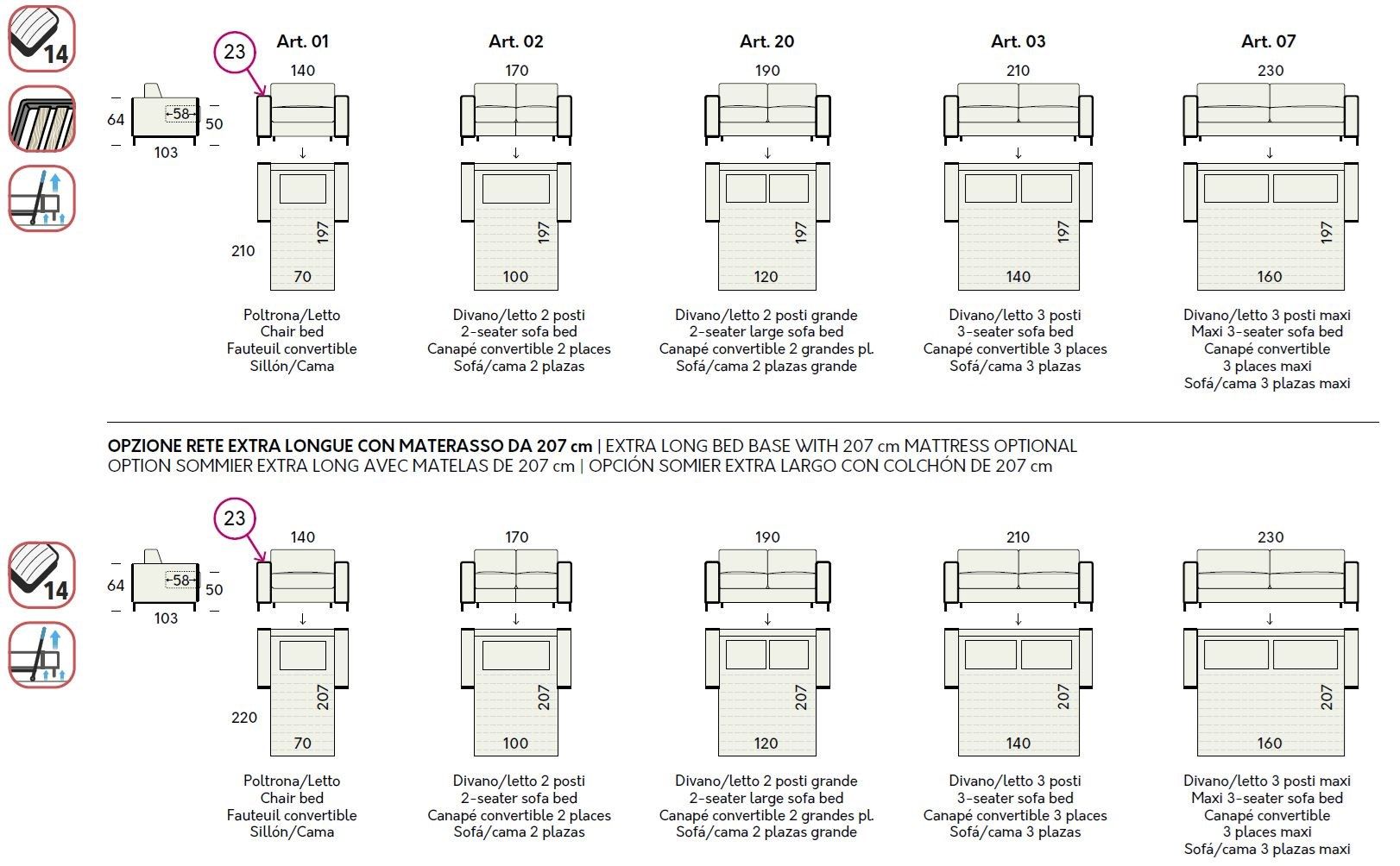 Двуспальный диван-кровать из ткани Felis Day &amp ARCH-00104545 - Вид №10