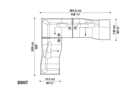 Угловой диван из ткани B&B Italia ARCH-00127003 - Вид №22