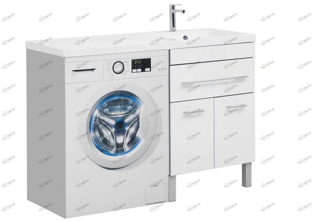 Тумба с раковиной Aquanet Верона 120 R белый (напольная, 1 ящик, 2 дверцы) 0018250700239568