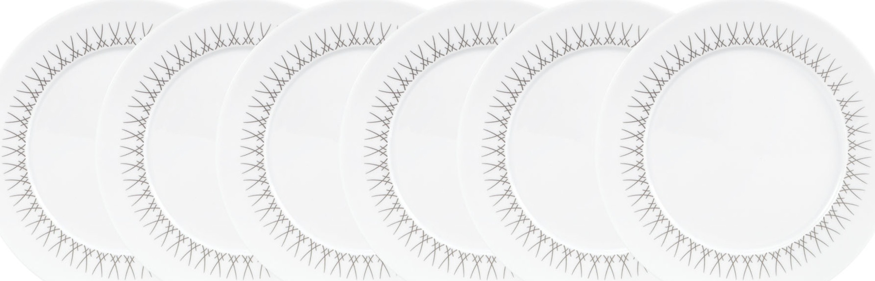 10664306 Meissen Набор из 6 тарелок пирожковых "Мечи.Лаконичный серый" 17см Фарфор 