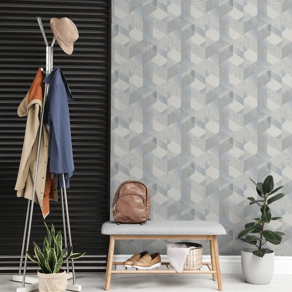 Флизелиновые обои Palitra Family Modulis с рельефной текстурой, серые 83533982 STLM-1411829 - Вид №2