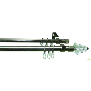 Карниз двухрядный Inspire раздвижной Пирамида 160-300 см цвет никель 13294482 STLM-2204597