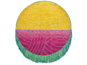 Круглый шерстяной ковер ручной работы