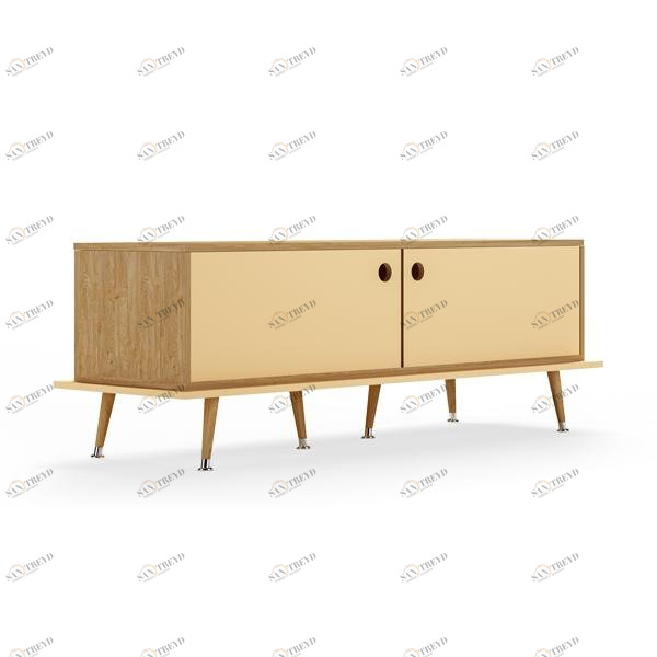 Тумба под телевизор с дверцами бежевая Woodi WOODI  00-3965979 Дуб сонома;бежевый 