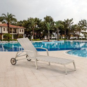 A35C-W85 Latte Шезлонг-лежак плетеный Afina