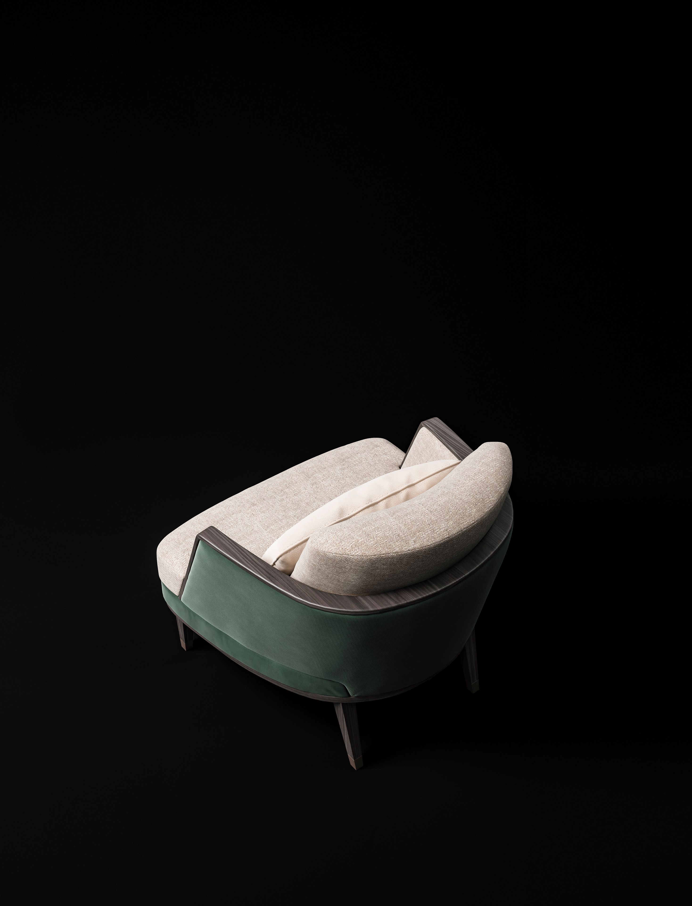 Кожаное и тканевое кресло с подлокотниками CPRN HOMOOD Dragonfly ARCH-00128484 - Вид №2