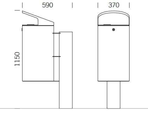 Держатель для мусора из нержавеющей стали с крышкой для наружного использования BENKERT BANKE мусорное ведро ARCH-00046667 - Вид №2