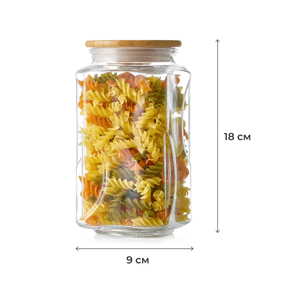 Банка для сыпучих продуктов Esprado Bambu 1.05 л стекло прозрачный STLM-2099280