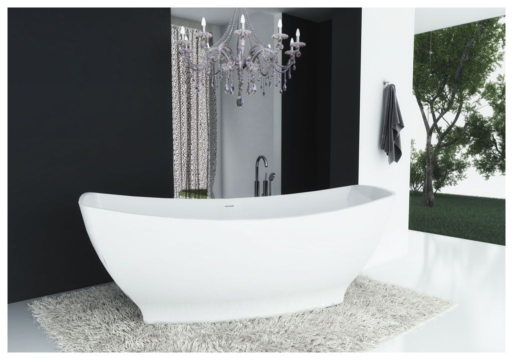 Ванна из искусственного камня Aquanet Sunset TC-S93 165x80, глянцевая TCS93 - Вид №1