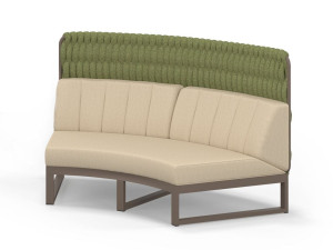 Модульный изогнутый садовый диван с высокой спинкой