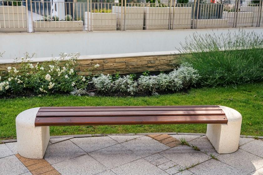 ENCHO ENCHEV - ETE Скамейка из бетона и дерева без спинки  40  - Вид №2