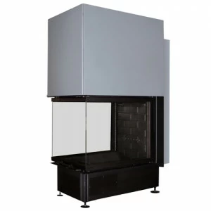 Каминная топка Экокамин Дельта 700BP принт с черным шамотом (подовое горение)