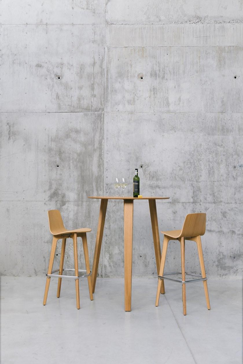 ENEA Высокий деревянный табурет со спинкой Lottus wood sun-id-1429751 - Вид №2