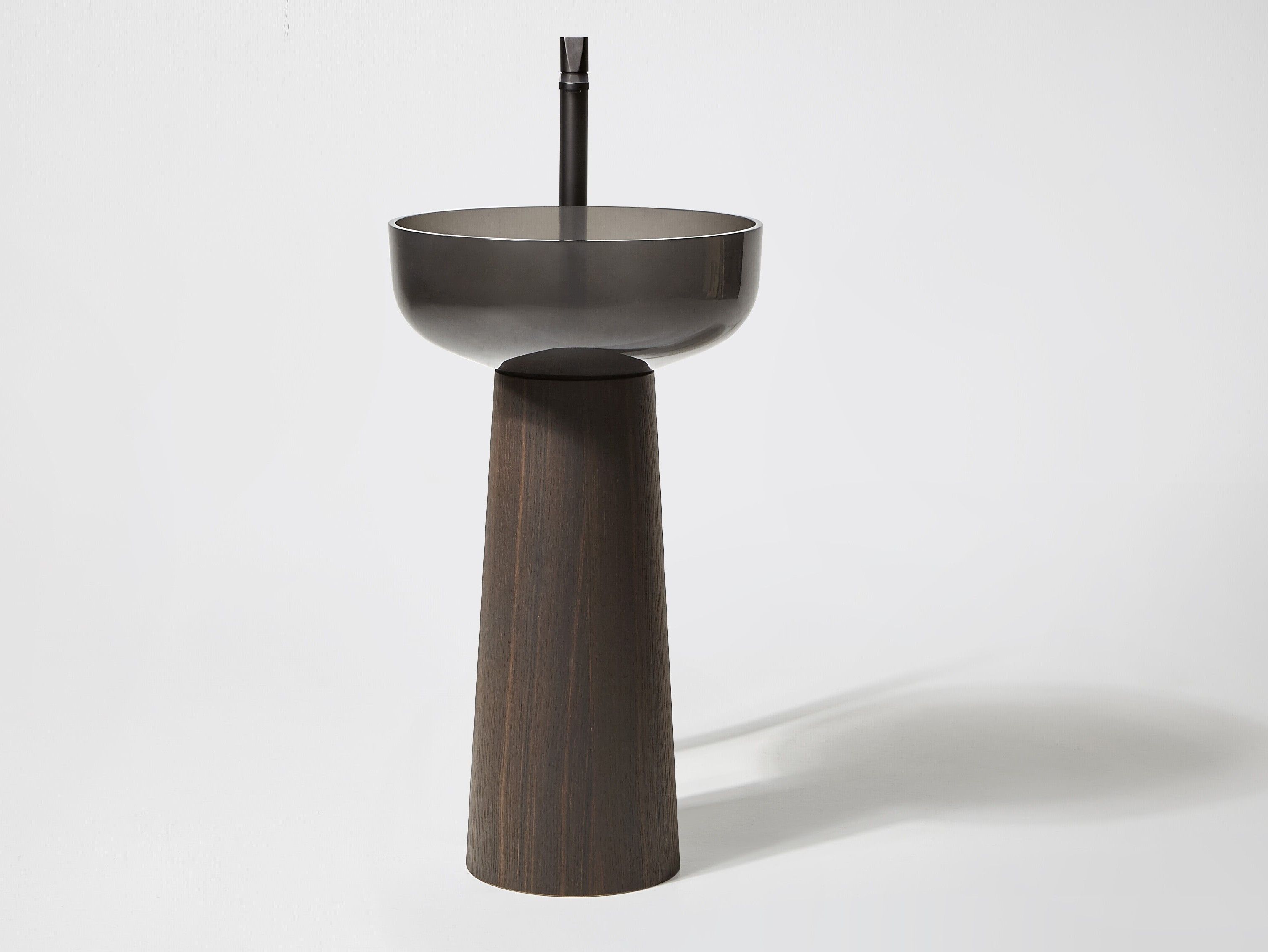 Круглая отдельно стоящая раковина из Flumood® и дуба Antoniolupi ALBUME10 + ALBUME30 ARCH-00120401