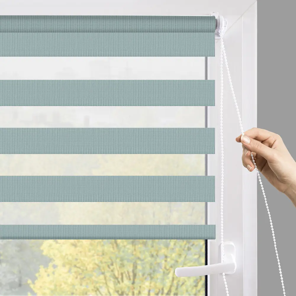 Рулонная штора день-ночь MIAMOZA Петер 60x160 см бирюзовая 89411399 STLM-1569235 - Вид №7