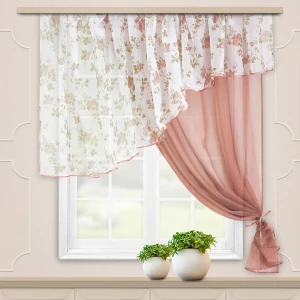 Комплект штор на ленте для кухни Византия 280x160 см цвет какао