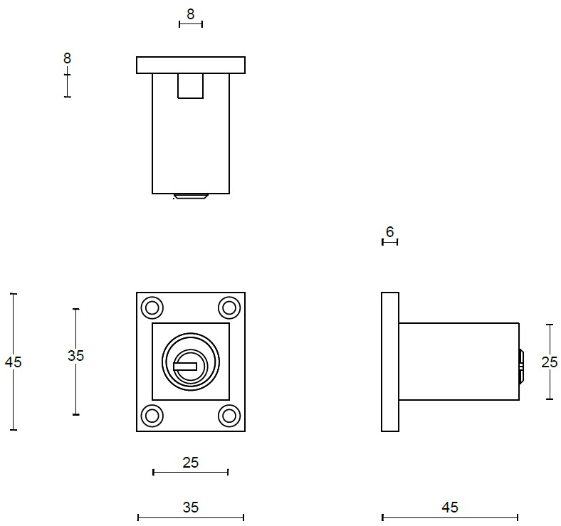 Formani Замок из нержавеющей стали для окон One Elock8 in - Вид №1