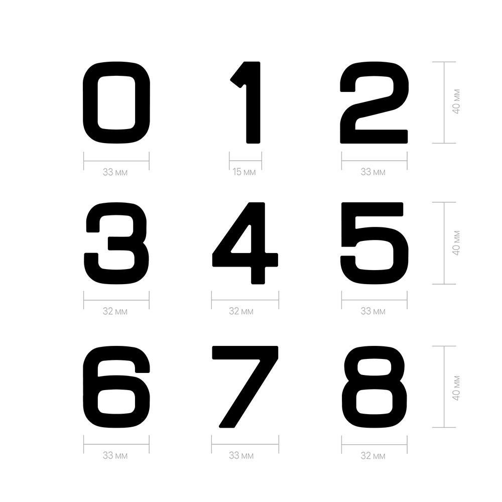 Дверной номер  «3», 32х5х40 мм, матовое серебро LJPS0067 Public Steel Россия  - Вид №4