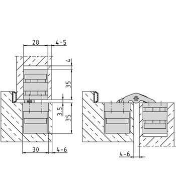 BaSys PIVOTA DXA 200 3-D (ALU) петля Santreyd LK01-1013 - Вид №1