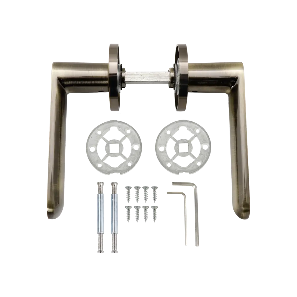 Дверная ручка на розетке KREAFORTA Шуя без запирания цвет бронза STLM-2040172 - Вид №1