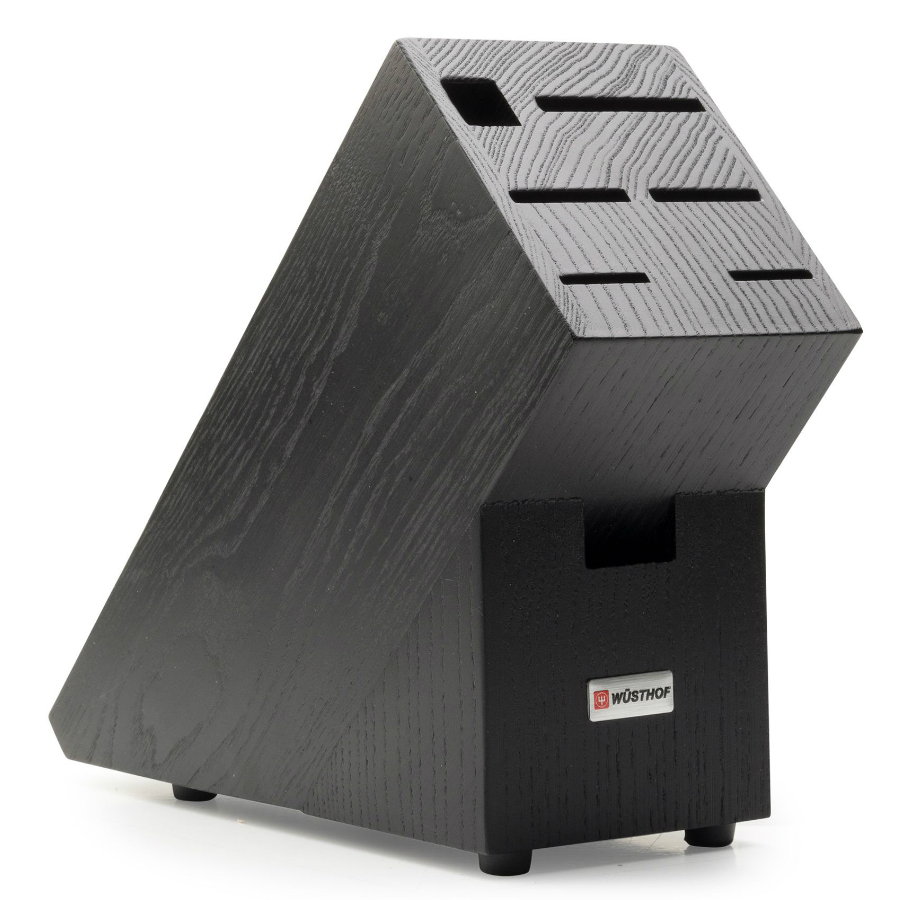 Набор кухонных ножей Classic: кухонные ножницы, мусат на черной деревянной подставке, 5 предметов WUESTHOF W9837200 - Вид №1