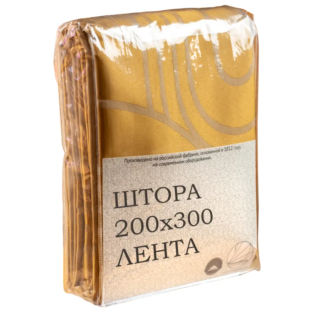 ПАВЛОВО-ПОСАДСКИЙ ШЕЛК: Портьера Glamour золотистая на ленте 200x300 см 89231541 STLM-1042956 - Вид №5