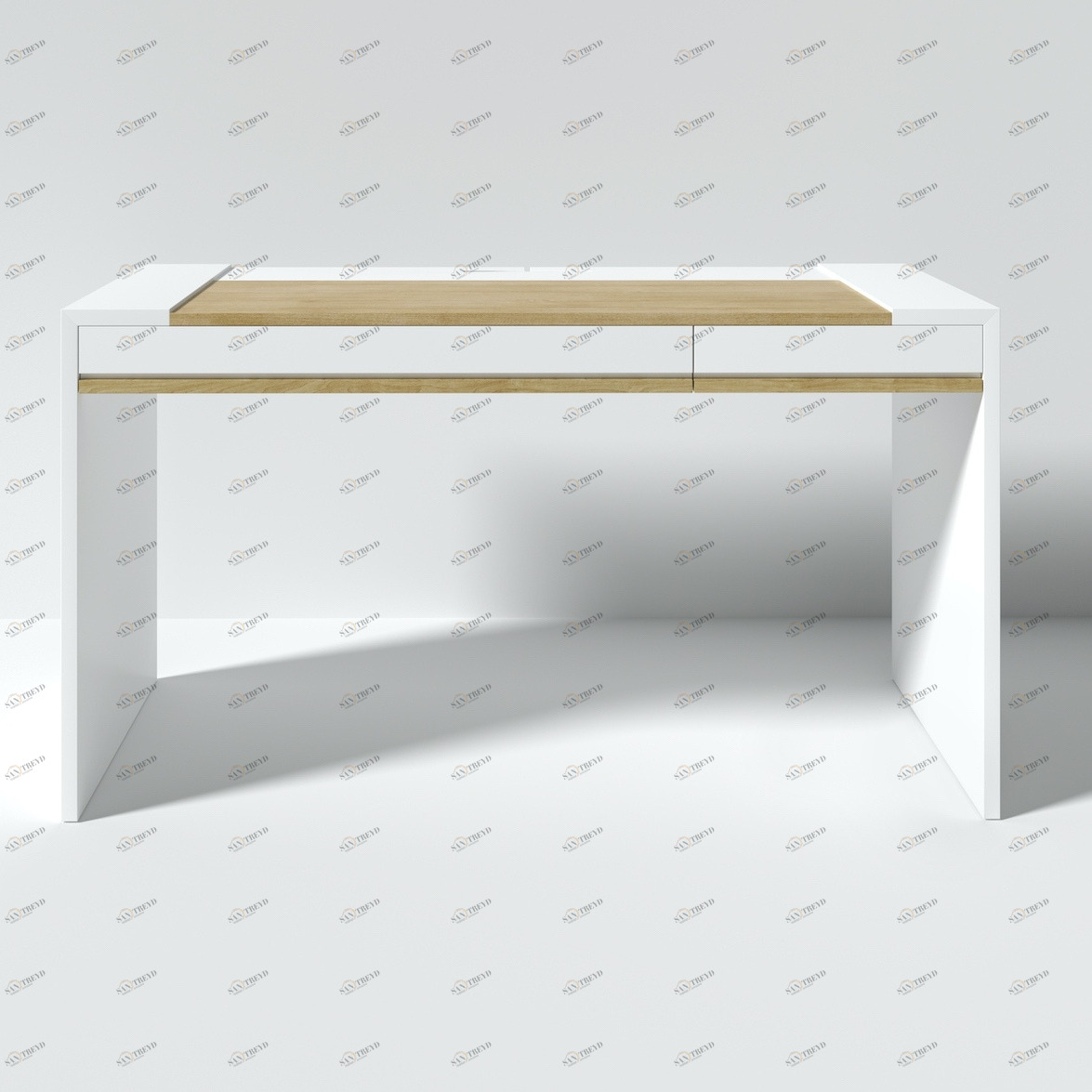 Письменный деревянный стол белый 160 см Mass BRAGIN DESIGN  00-3879378 Бежевый;белый 