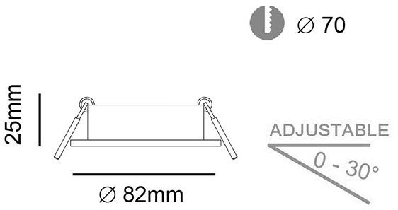 Terzo Light Регулируемый встраиваемый светодиодный светильник из алюминия  C107r.gu._ ._  - Вид №2