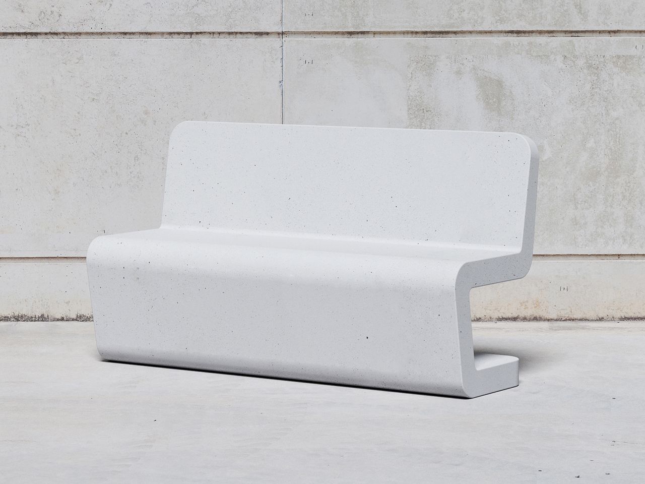 Бетонная скамья со спинкой SIT Flow ARCH-00050572