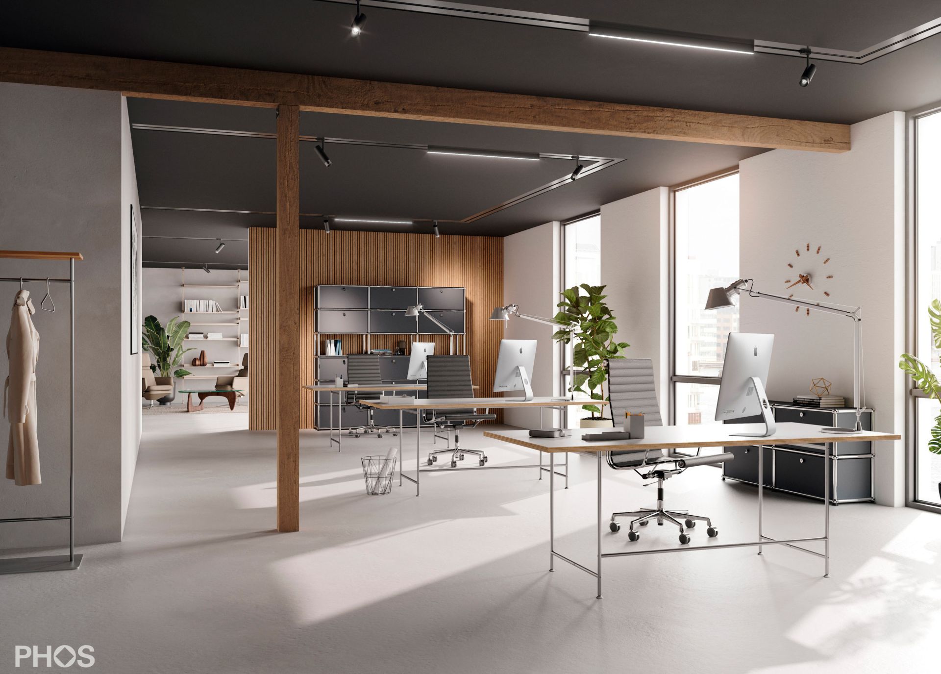 KATI-S1-200x90-MW Карлсруэ стол - письменный стол - белый - 200 х 90 х 75 см. PHOS  - Вид №1