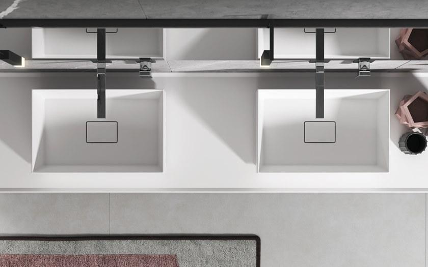 BMT Двойная подвесная тумба под умывальник с ящиками Ikon Ik-11 - Вид №1