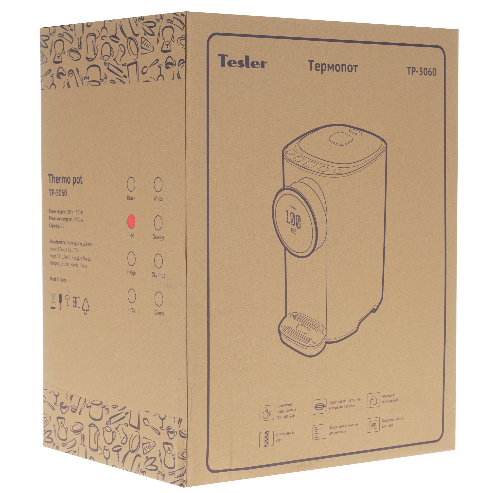 9913735 Термопот TESLER TP-5060 красный STDN-0115803 - Вид №8