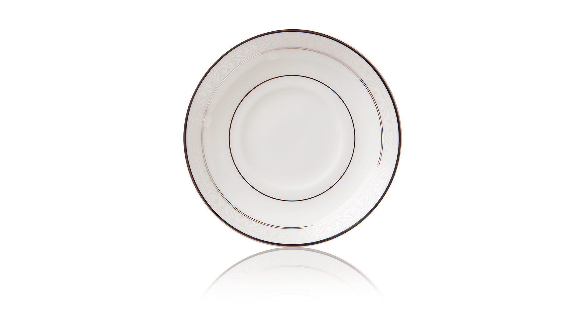 10665428 Noritake Набор из 6 чашек чайных с блюдцами Noritake "Монтвейл, платиновый кант" 200мл Фарфор костяной  - Вид №1