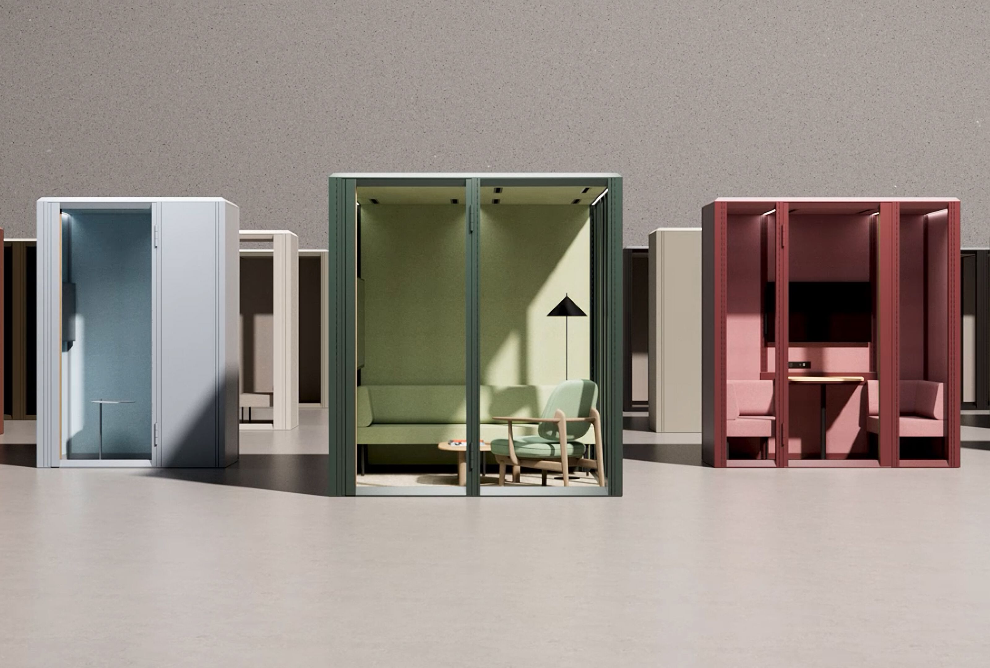 Многосторонняя акустическая офисная кабина со встроенным освещением Mute Modular ARCH-00144518 - Вид №1